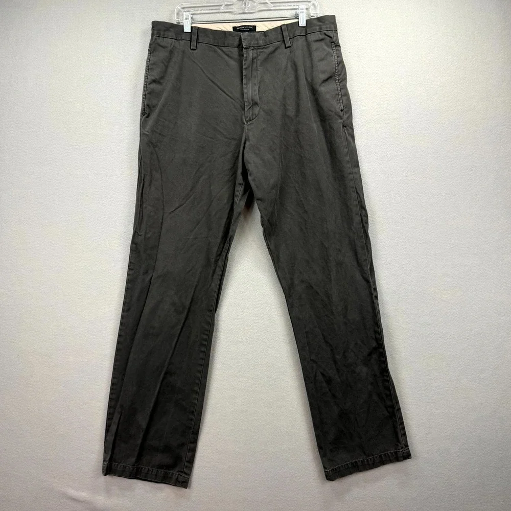 Banana Republic Gavin Chino Pants Men 36x34 Gray Office Original Straight Casual